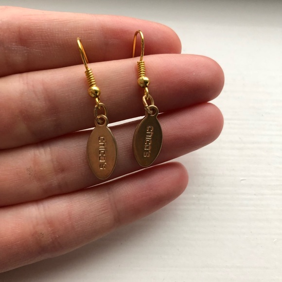 Gold medallion & diamond drop earrings - Picture 2 of 6